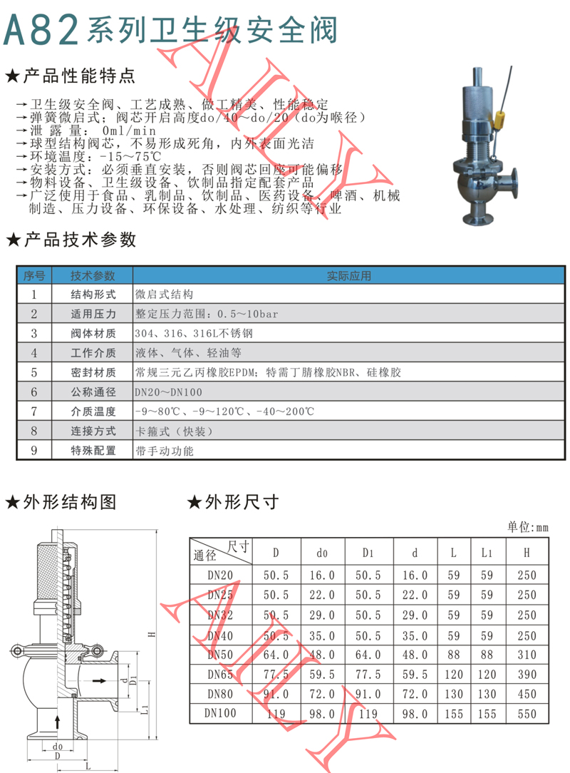 A82係列（liè）衛生級安全閥